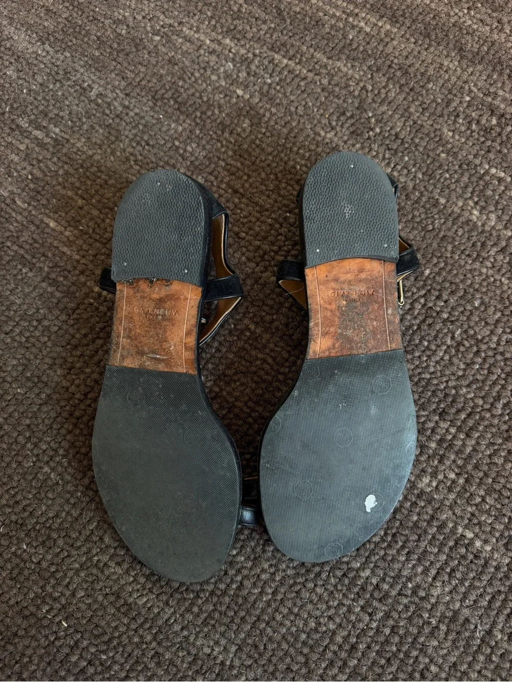 Givenchy Black Leather Open-Toe Ankle Strap Sandals - Picture 3 of 5